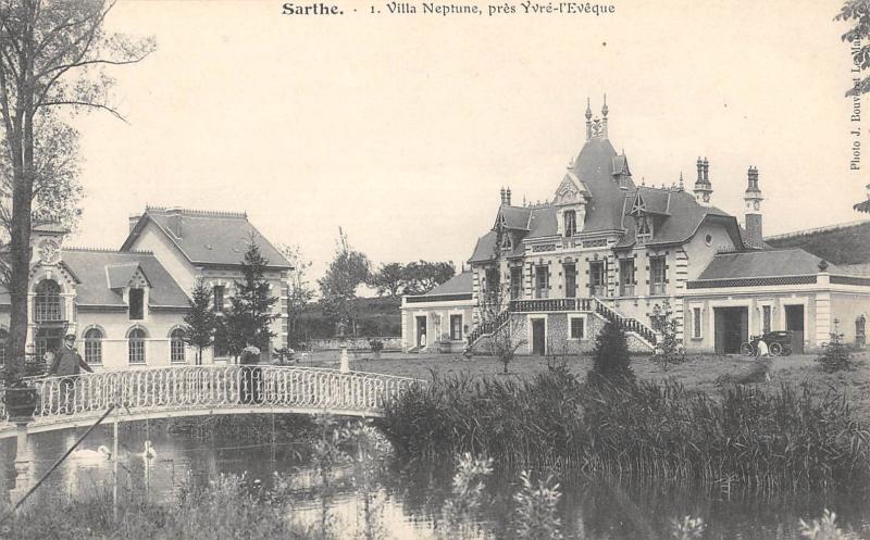 Carte postale ancienne Sable - Villa Neptune - Pres Yvre L'Eveque