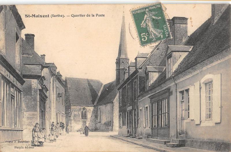 Carte postale ancienne Saint Maixent - Quartier De La Poste à Saint-Maixent