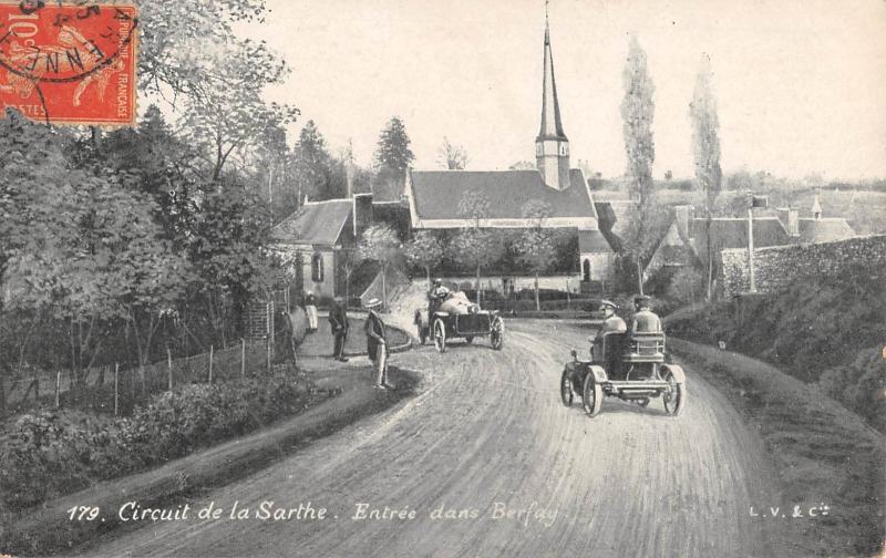Carte postale ancienne Circuit De La Sarthe - Entree Dans Berfay à Berfay