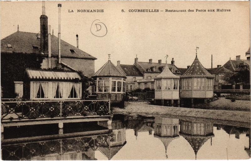 Carte postale ancienne Courseulles - Restaurant des Parcs aux Huitres