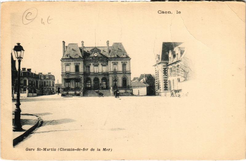 Carte postale ancienne Caen - Gare Saint-Martin à Caen