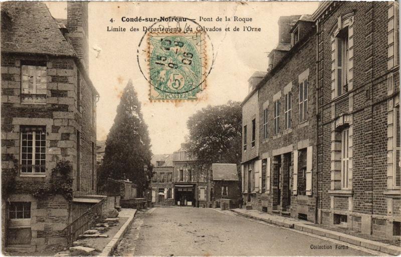 Carte postale ancienne Conde-sur-Noireau - Pont de la Roque