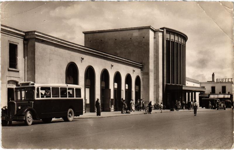 Carte postale ancienne Caen - La Gare à Caen