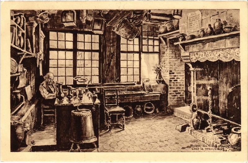 Carte postale ancienne Honfleur - Musée du Vieux Honfleur - Chez le Marchand à Honfleur