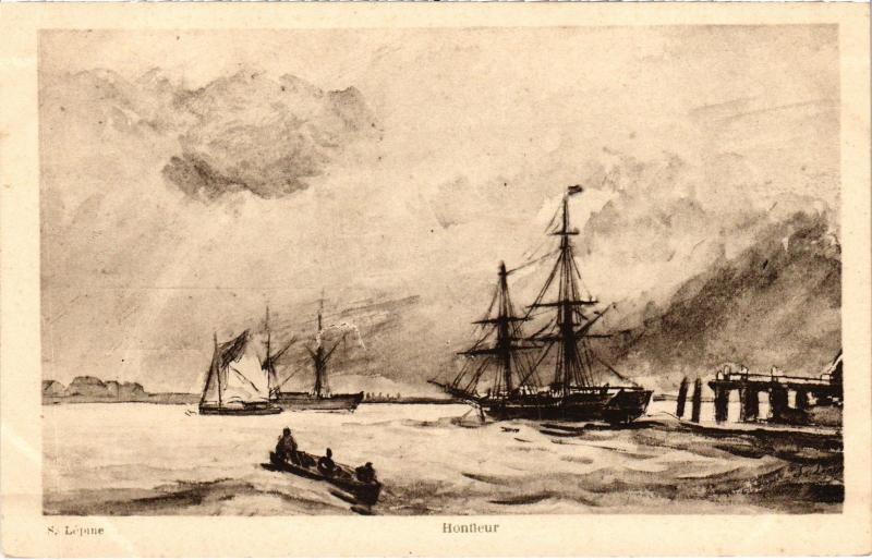 Carte postale ancienne Honfleur - Scene à Honfleur