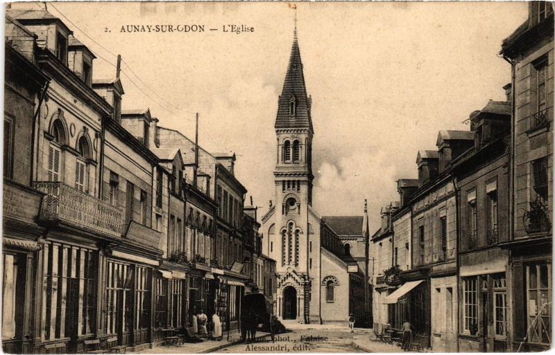 Carte postale ancienne Aunay-sur-Odon - L'Eglise