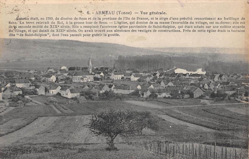 Carte postale ancienne Armeau - Vue Generale à Armeau