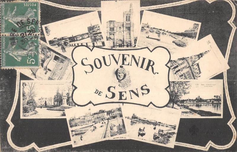 Carte postale ancienne Souvenir De Sens