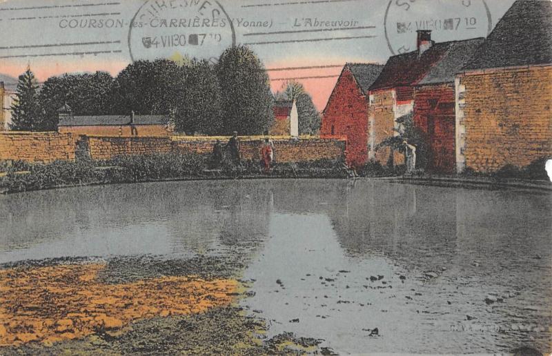 Carte postale ancienne Courson Les Carrieres - L'Abreuvoir à Courson-les-Carrières