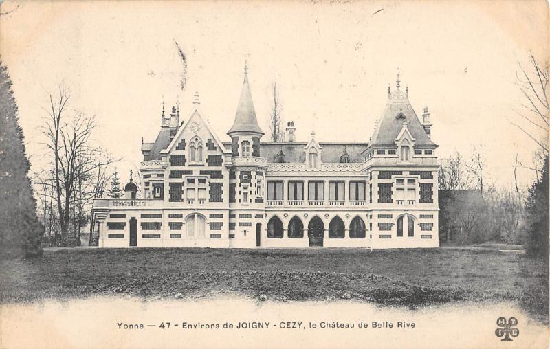 Carte postale ancienne Cezy - Le Chateau De Belle Rive à Cézy