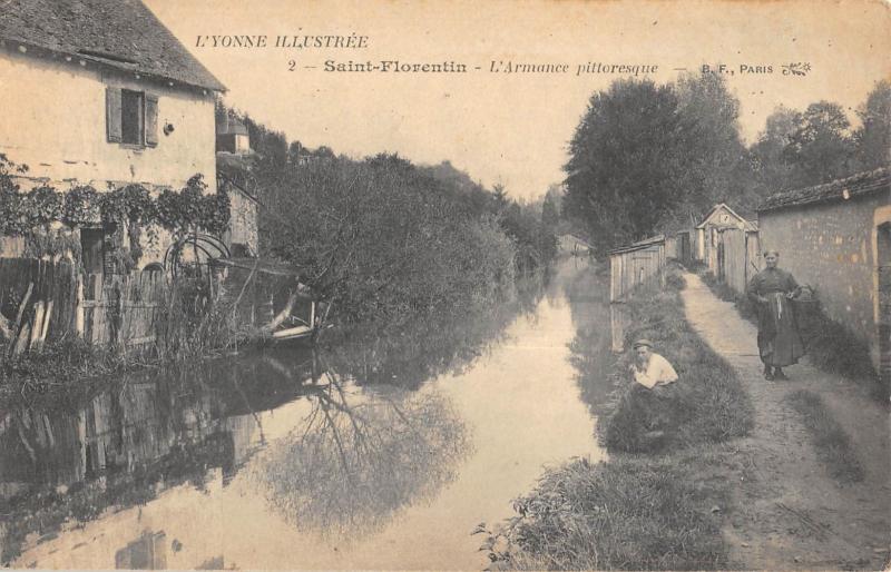 Carte postale ancienne Saint Florentin - L'Armance Pittoresque à Saint-Florentin