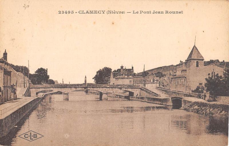 Carte postale ancienne Clamecy - Le Pont Jean Rounet à Clamecy