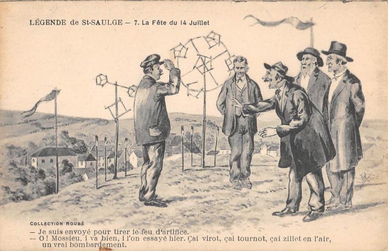 Carte postale ancienne Nievre - Cpa Illustrateur - Legendes De Saint Saulge - La Fete Du 14 Juil à Saint-Saulge