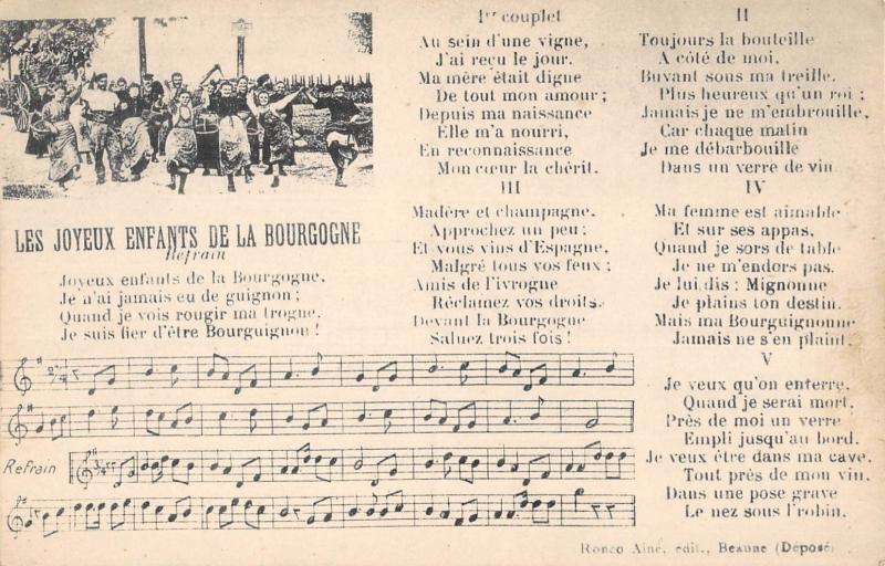 Carte postale ancienne Les Joyeux Enfants De La Bourgogne