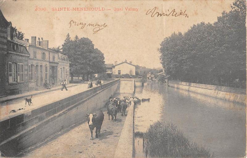 Carte postale ancienne Sainte Menehould - Quai Valmy à Sainte-Menehould