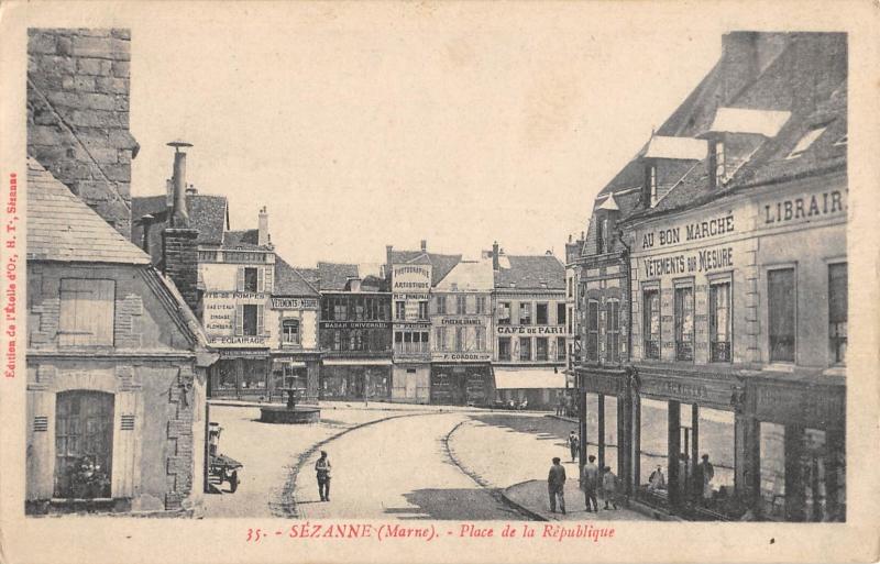 Carte postale ancienne Sezanne - Place De La Republique à Sézanne