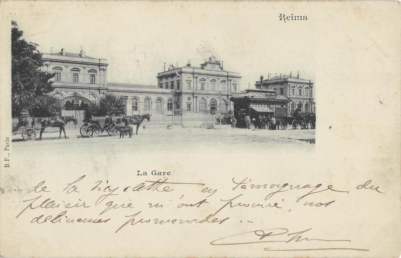 Carte postale ancienne Reims - La Gare à Reims