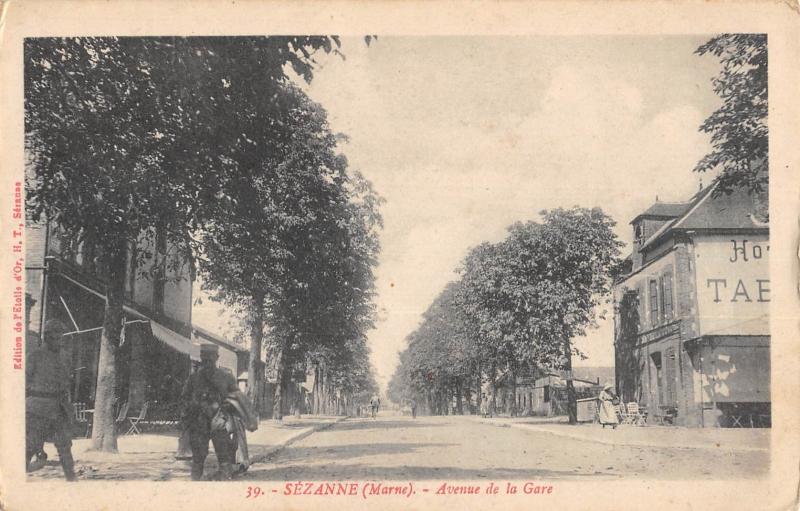 Carte postale ancienne Sezanne - Avenue De La Gare à Sézanne