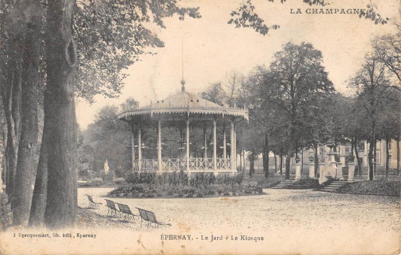 Carte postale ancienne Epernay - Le Jard - Le Kiosque à Épernay