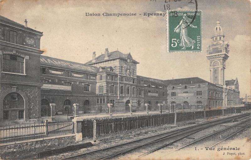 Carte postale ancienne Epernay - Union Champenoise - Vue Generale à Épernay