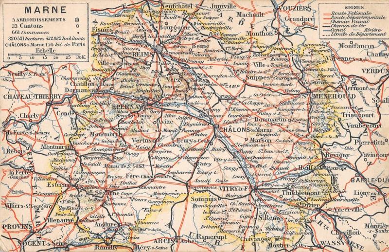 Carte postale ancienne Cpa Representant Le Departement De La Marne