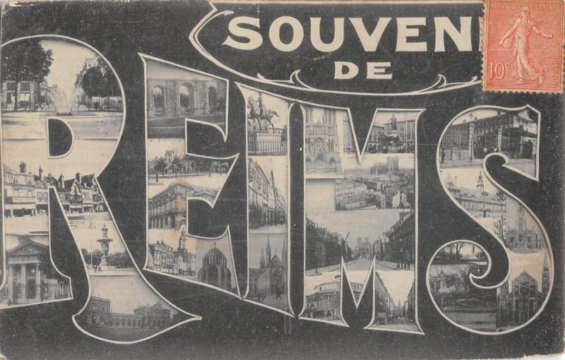 Carte postale ancienne Souvenir De Reims à Reims