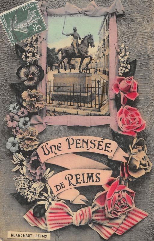 Carte postale ancienne Une Pensee De Reims à Reims