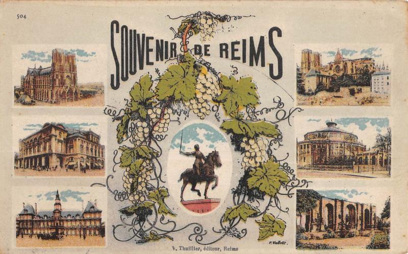 Carte postale ancienne Souvenir De Reims à Reims