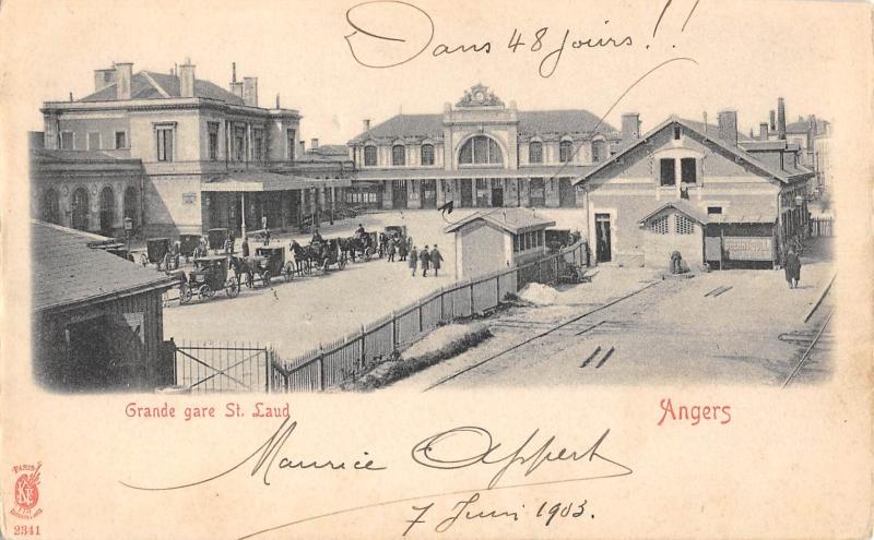 Carte postale ancienne Angers - Grande Gare Saint Laud à Angers
