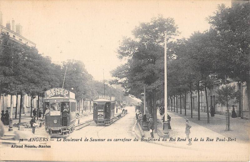 Carte postale ancienne Angers - Le Boulevard De Saumur Au Carrefour Du Boulevard Du Roi Rene à Angers