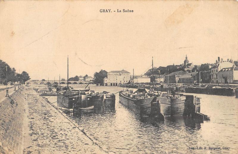Carte postale ancienne Gray - La Saone à Gray