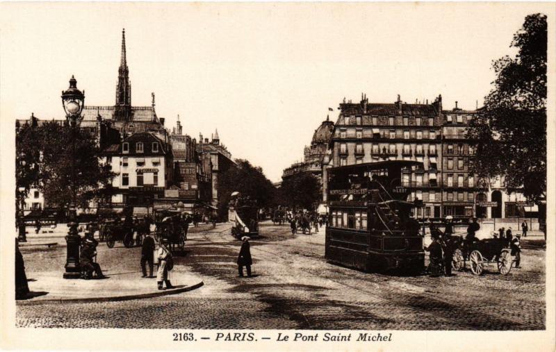 Carte postale ancienne Paris 5e-Le Pont Saint Michel à Paris 5e