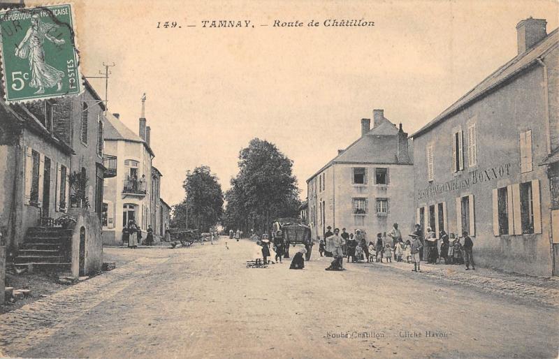 Carte postale ancienne Tamnay - Route De Chatillon