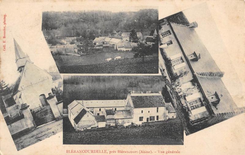 Carte postale ancienne Blerancourdelle - Pres Blerancourt - Vue Generale - cpa rare