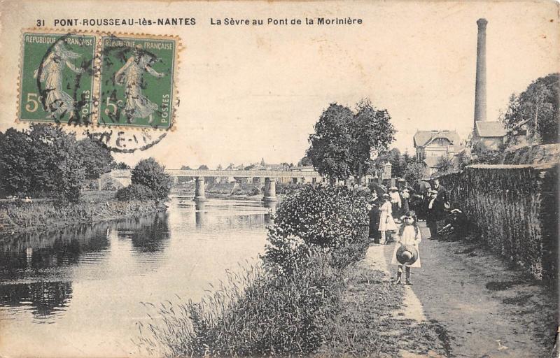 Carte postale ancienne Pont Rousseau Les Nantes - La Sevre Au Pont De La Moriniere à Nantes