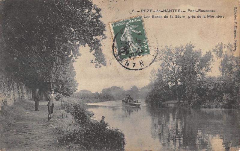 Carte postale ancienne Reze Les Nantes - Pont Rousseau - Les Bords De La Sevre - Pres De La Mori à Nantes