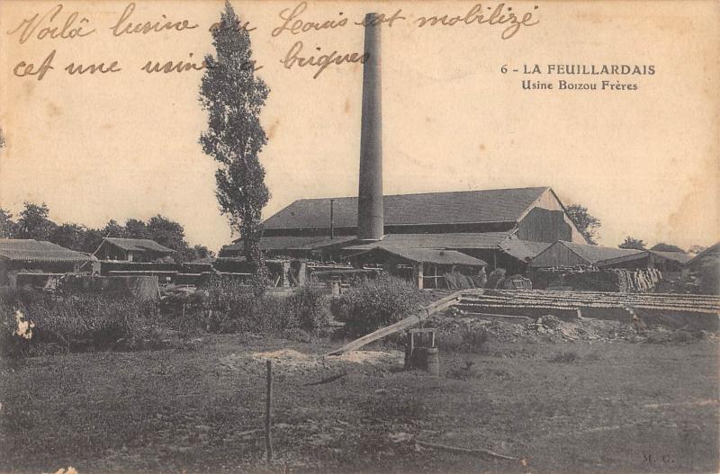 Carte postale ancienne La Feuillardais - Usine Boizou Freres