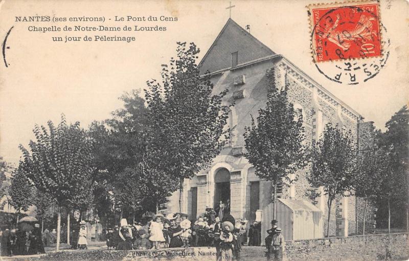 Carte postale ancienne Nantes - Ses Environs - Le Pont Du Cens - Chapelle Notre Dame De Lourdes à Nantes