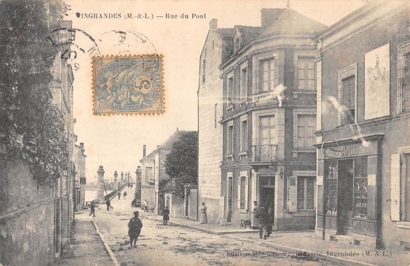 Carte postale ancienne Ingrandes - Rue Du Pont