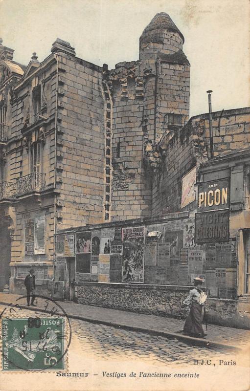 Carte postale ancienne Saumur - Vestiges De L'Ancienne Enceinte - cliché rare à Saumur