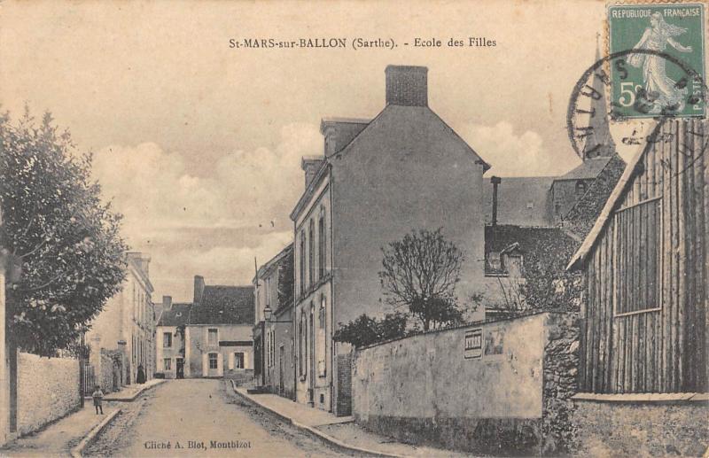 Carte postale ancienne Saint Mars Sur Ballon - Ecole Des Filles