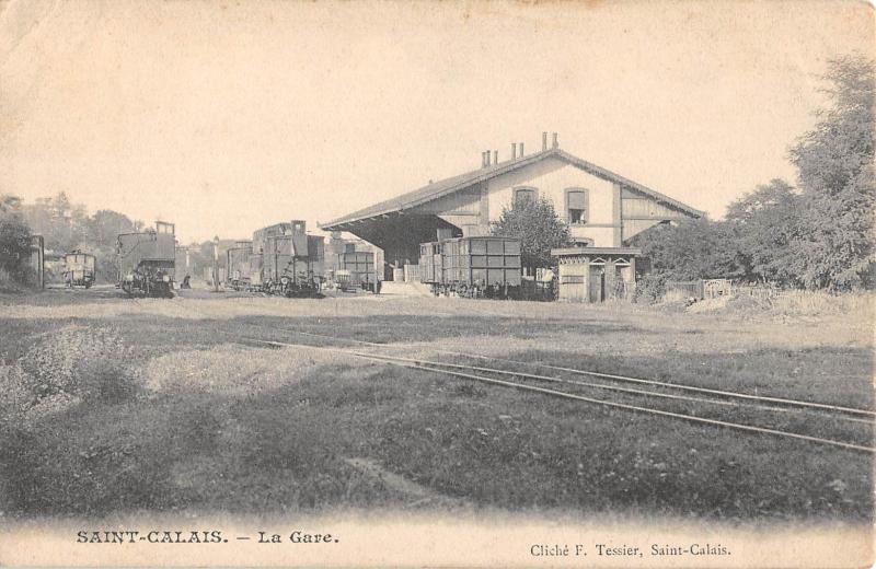 Carte postale ancienne Saint Calais - La Gare à Saint-Calais