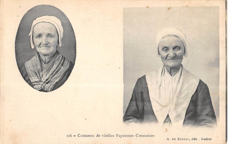 Carte postale ancienne Costumes De Vieilles Paysannes Creusoises