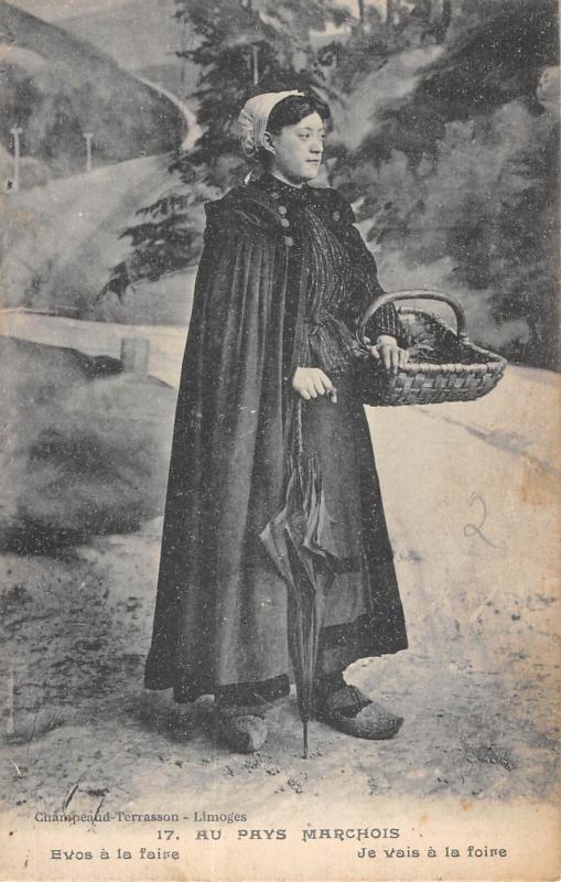 Carte postale ancienne Au Pays Marchois - Je Vais A La Foire