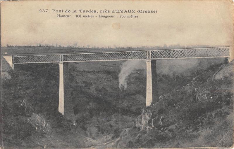 Carte postale ancienne Pont De La Tardes - Pres D'Evaux - Creuse à Tardes