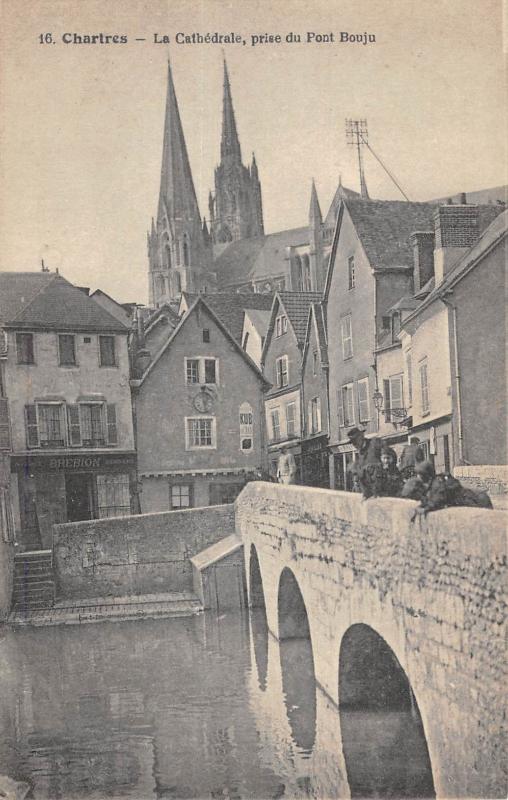 Carte postale ancienne Chartres - La Cathedrale - Prise Du Pont Bouju à Chartres