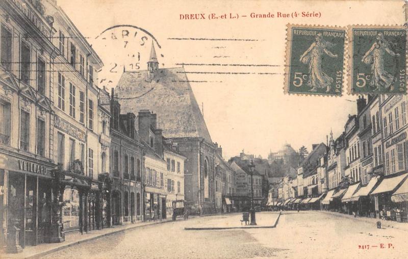Carte postale ancienne Dreux - Grande Rue à Dreux