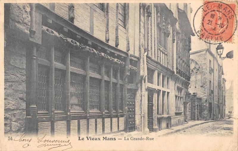 Carte postale ancienne Vieux Mans - La Grande Rue