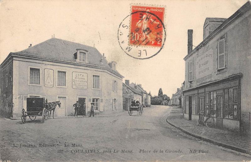 Carte postale ancienne Coulaines - Pres Le Mans - Place De La Gironde à Coulaines