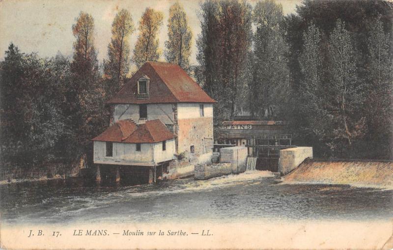 Carte postale ancienne Le Mans - Moulin Sur La Sarthe au Mans